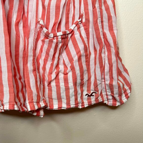 Girls Size Med Hollister Jumpsuit Gray W/ Red & White Striped Shorts Bottom - Picture 5 of 8